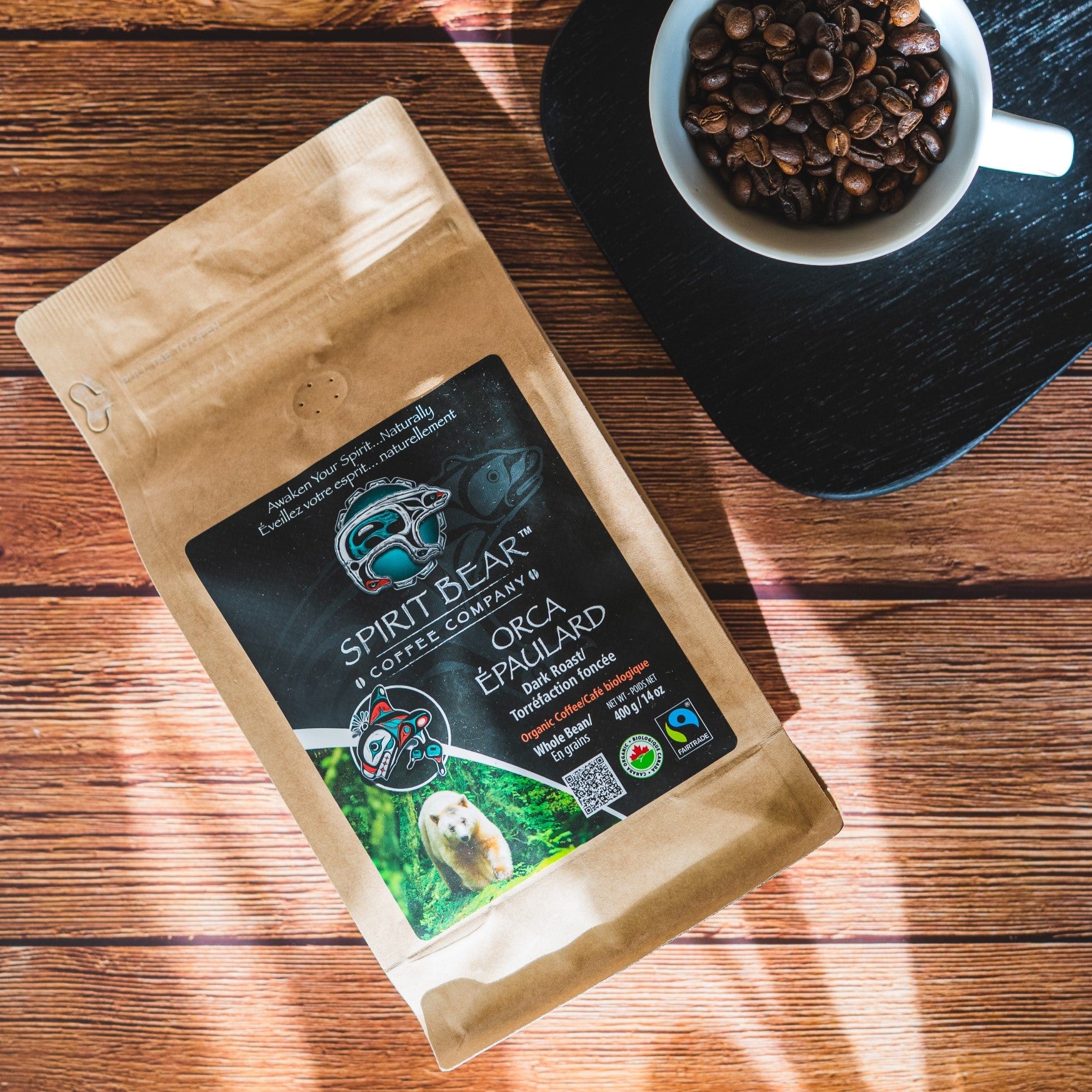 Orca - Dark Roast Coffee - Spirit Bear Coffee Company, Order coffee online Canada, wholesale coffee, organic and fair trade coffee