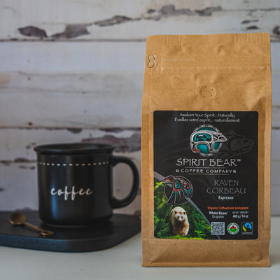 Raven - Espresso - Spirit Bear Coffee Company, Order coffee online Canada, wholesale coffee, organic and fair trade coffee
