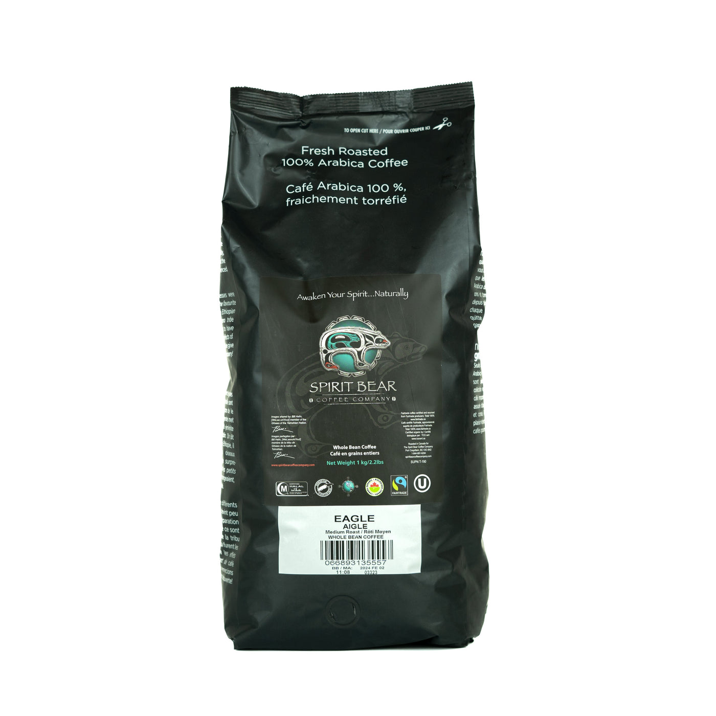 Eagle Medium Roast 1kg bag - Spirit Bear Coffee Company, Order coffee online Canada, wholesale coffee, organic and fair trade coffee