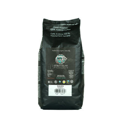 Raven Espresso 1kg bag - Spirit Bear Coffee Company, Order coffee online Canada, wholesale coffee, organic and fair trade coffee